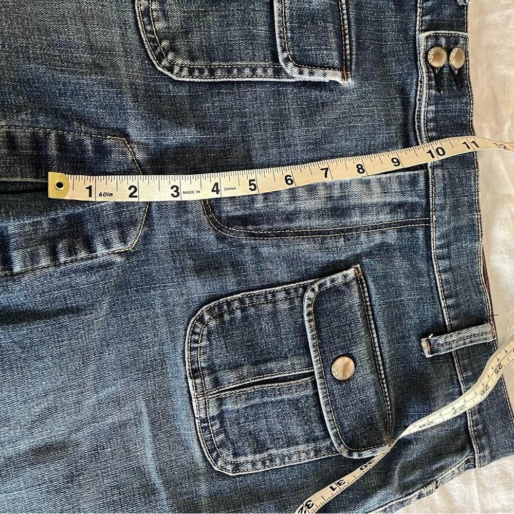 Gap 1969 Larchmont Denim Front Pleat Mini Skirt Womens Sz 33/16 EUC - Picture 11 of 14